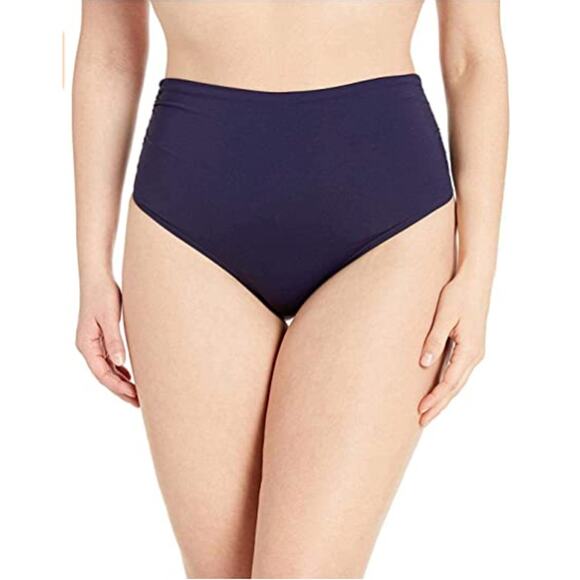 Anne Cole Navy Blue Plus Size Bikini Bottom Size 18W 3-Way Convertible New - Picture 1 of 5